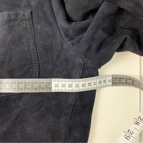 Hugo Boss Goat Leather Blazer Jacket Black Sz 44R 2 Buttons Pockets Quiet Luxury - Picture 7 of 15